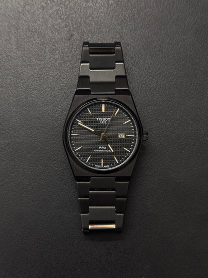 Black Tissot PRX Men's Watch – Luxury Steel Design - Huizen